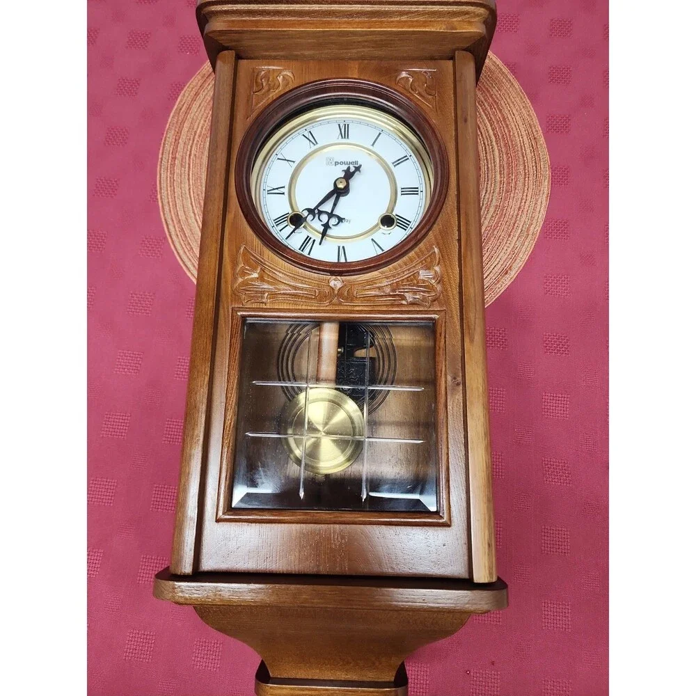 Vintage Powell 35 Day Key Wind Parlor Clock Tested Working 1980s In Original Box